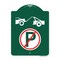 Signmission No Parking Tow Away Zone Symbol, Green & White Aluminum Architectural Sign, 18" x 24", GW-1824-23612 A-DES-GW-1824-23612 - alternate 1